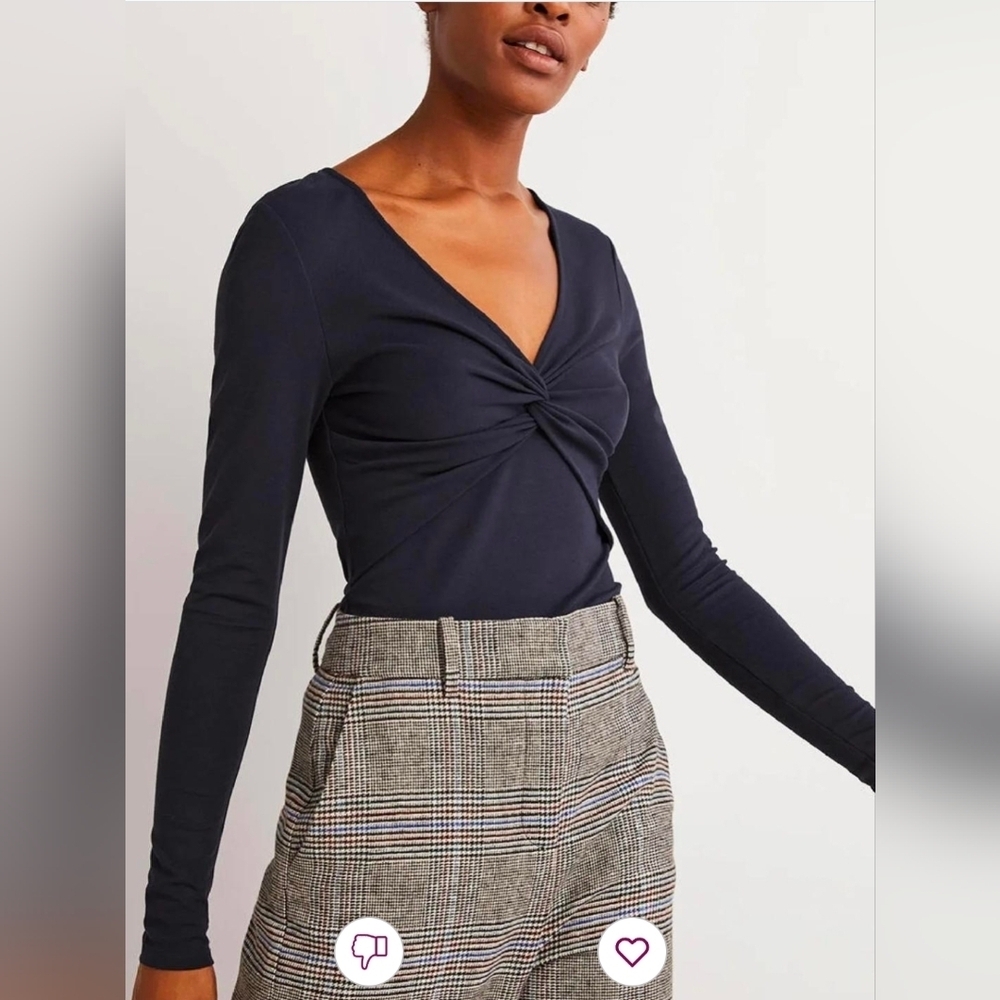 Boden Twist Front Ponte Knit Top Size 2